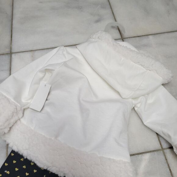 Baby Girls White Hoodie & Matching Heart Print Pants Set Size 12M NEW - Picture 5 of 10